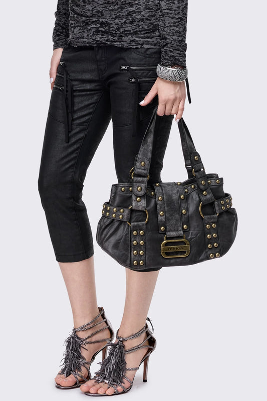 Muse Crinkled & Studded Handbag