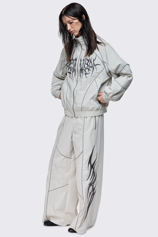 Void Grey Sigil Graphic Windbreaker Jacket