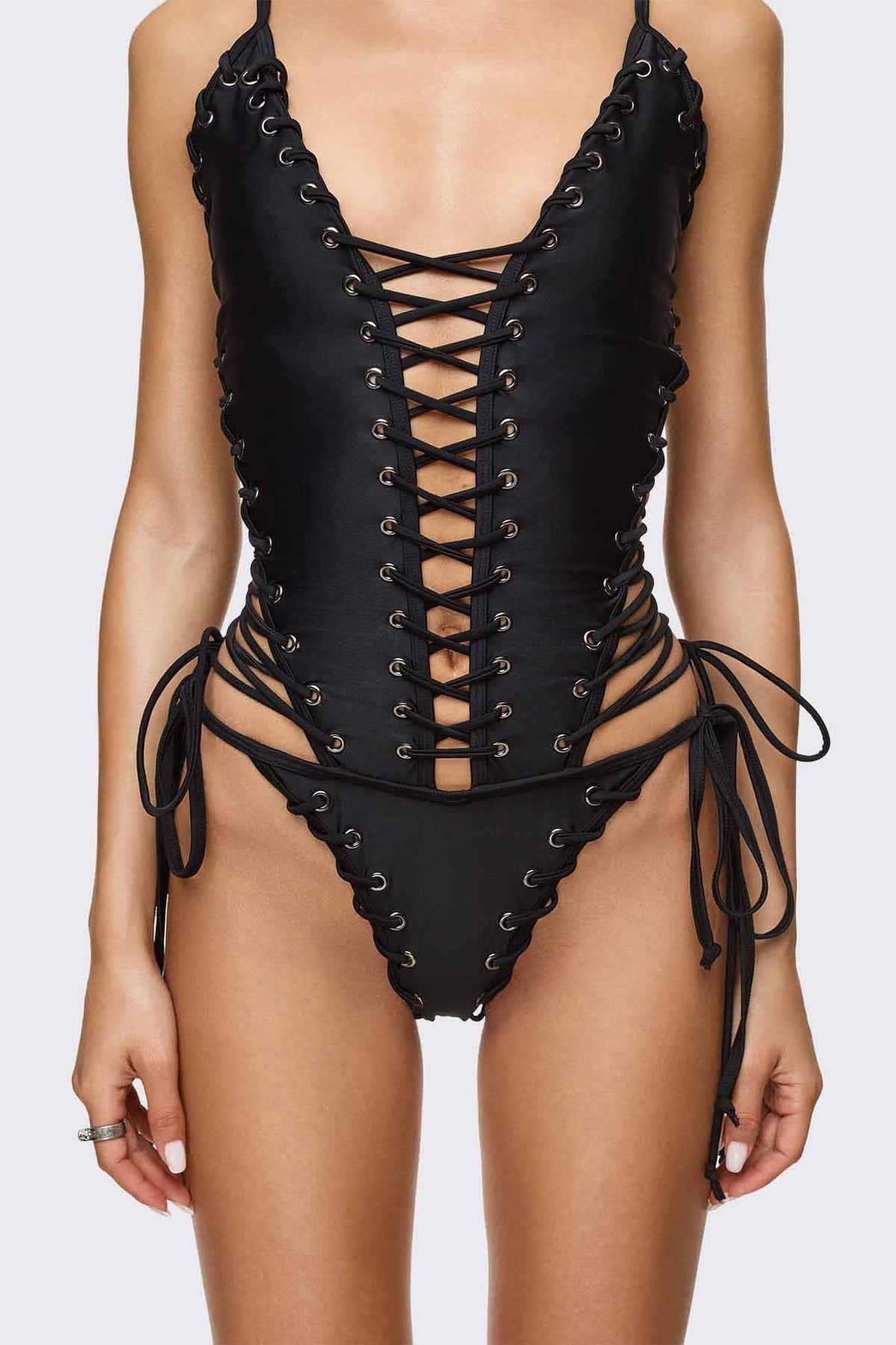 Bad Decisions Lace-up Swimsuit