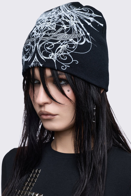 Chrome Angel Black Beanie