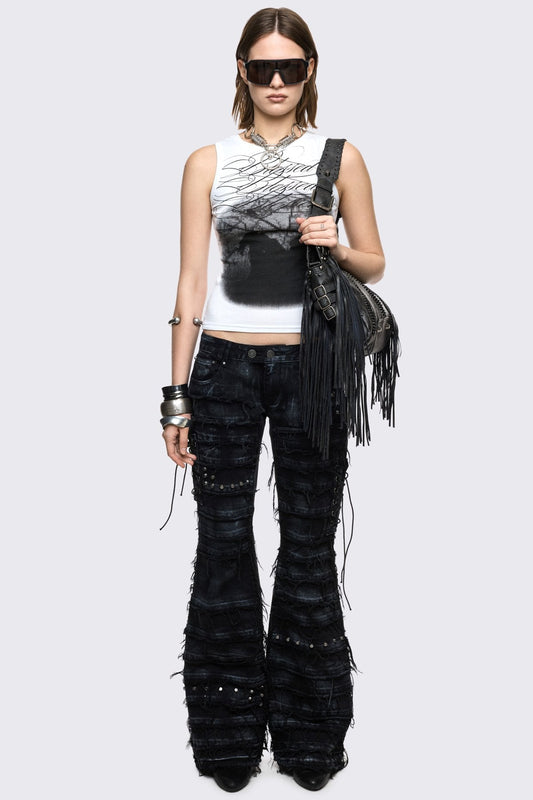 Dash Distressed Flared Jeans