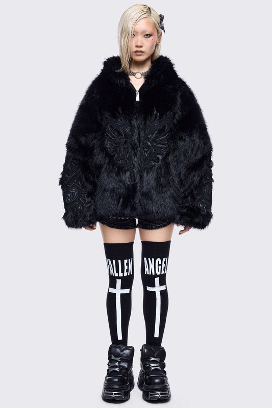 Fallen Angel Black Thigh Highs