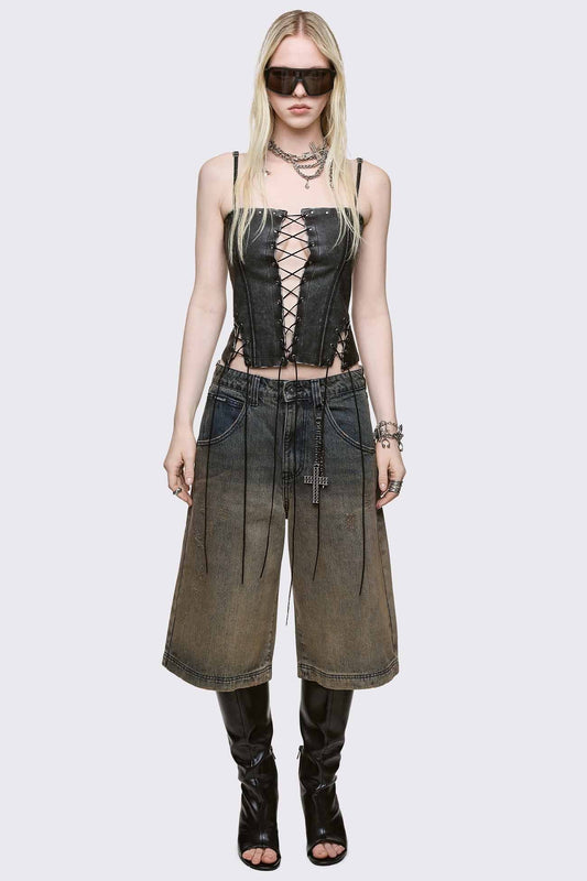 Jessie Faux Leather Corset Top