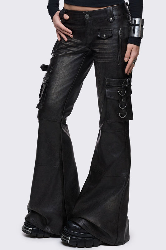 Rage Faux Leather Flared Pants