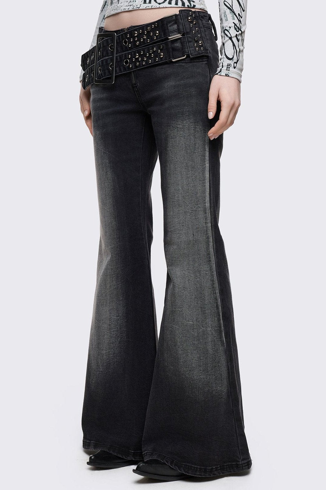 Roxie Belted Flared Jeans