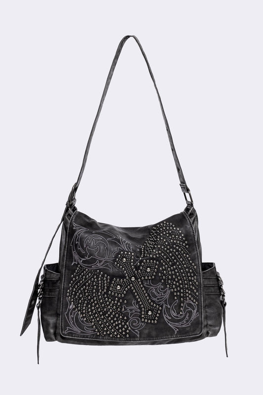 Ritual Washed Studded Messenger Bag
