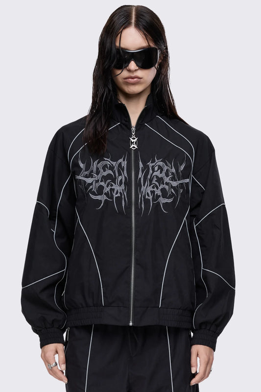 Void Black Sigil Graphic Windbreaker Jacket