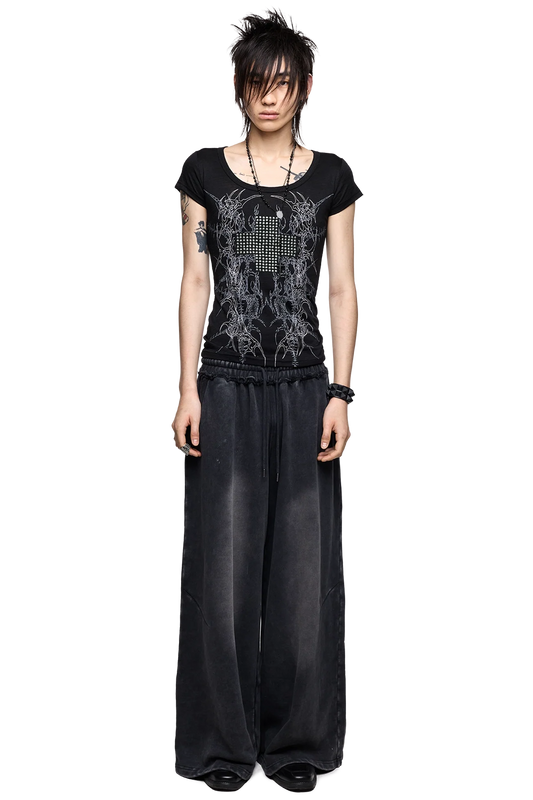 Blur Black Washed Sweatpants