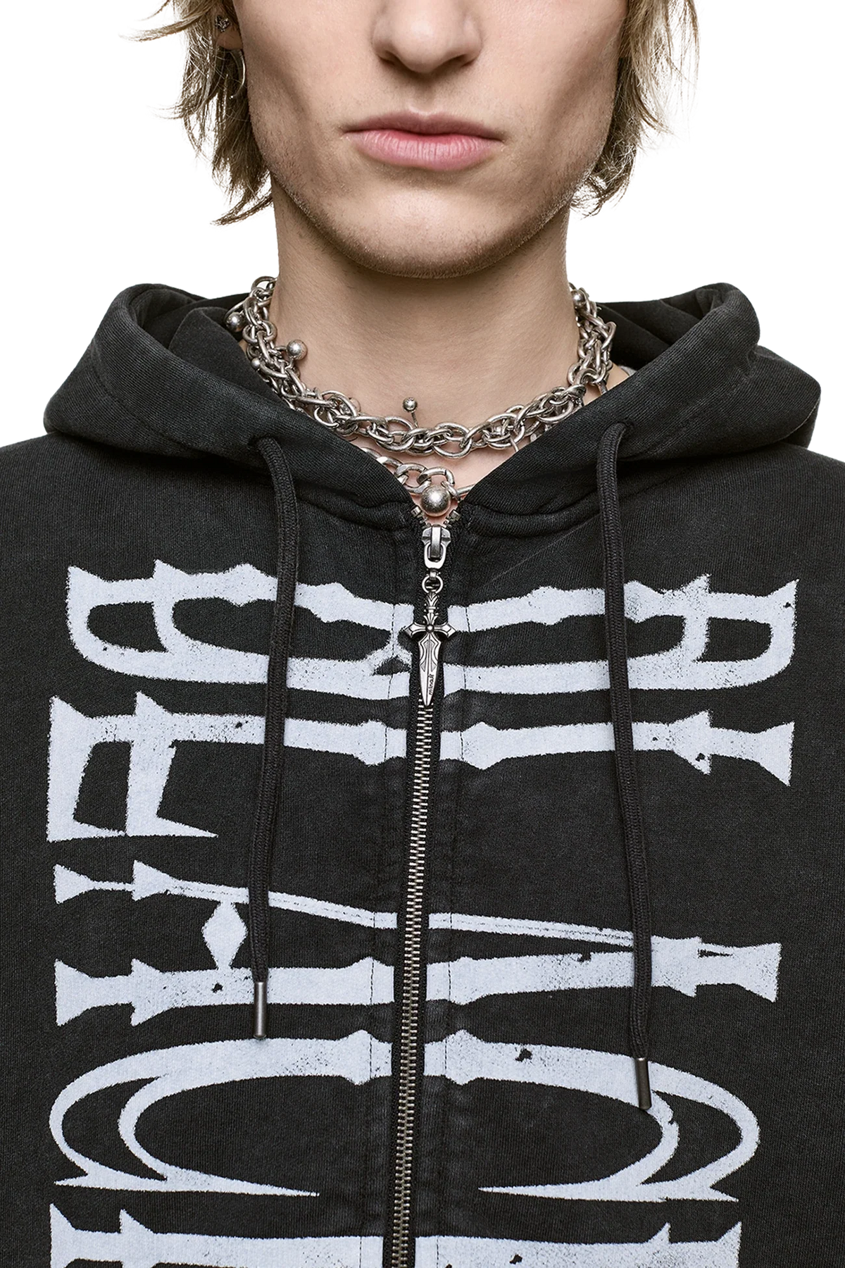 Blackout Washed Zip Up Hoodie