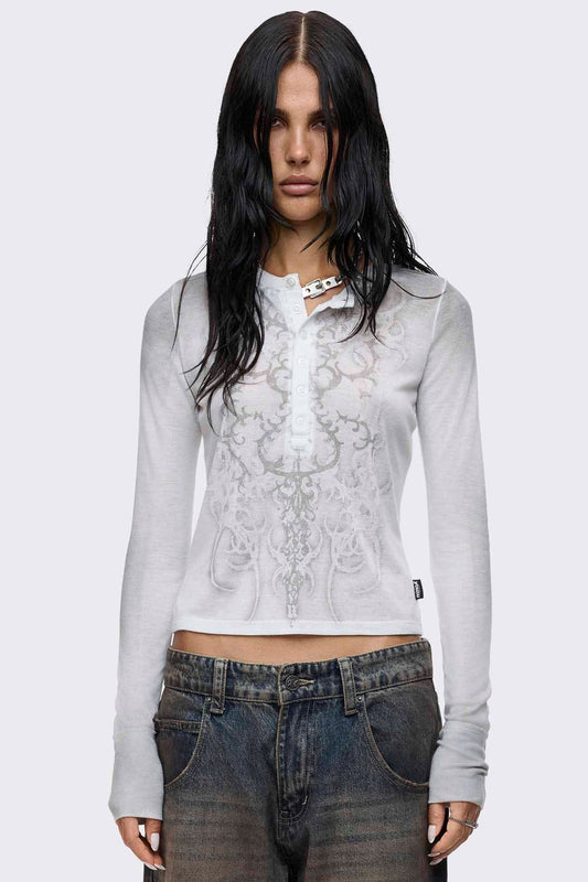 Noa Off White Graphic Henley