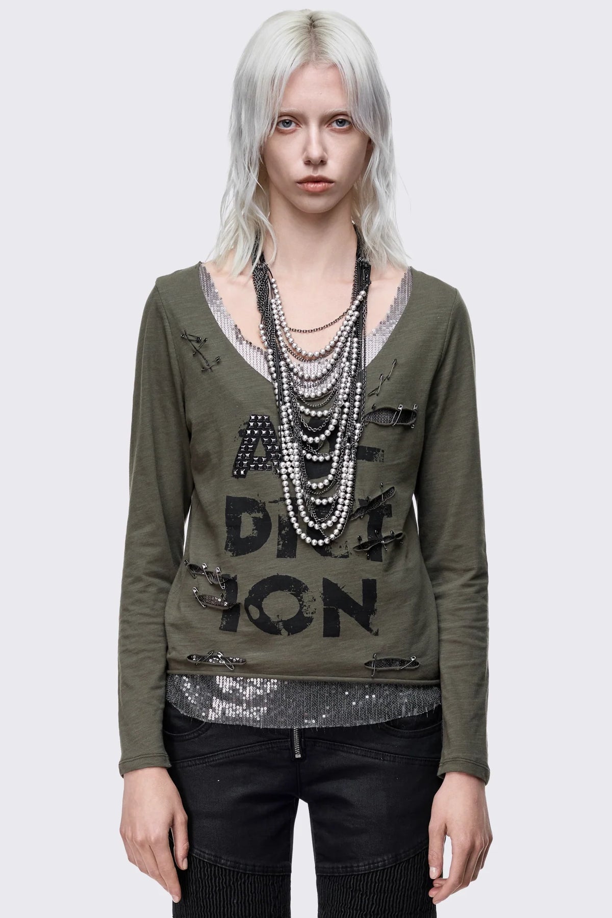 Addiction Washed Long Sleeve Top