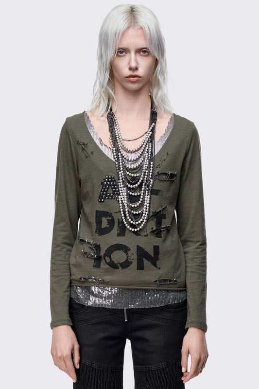 Addiction Washed Long Sleeve Top