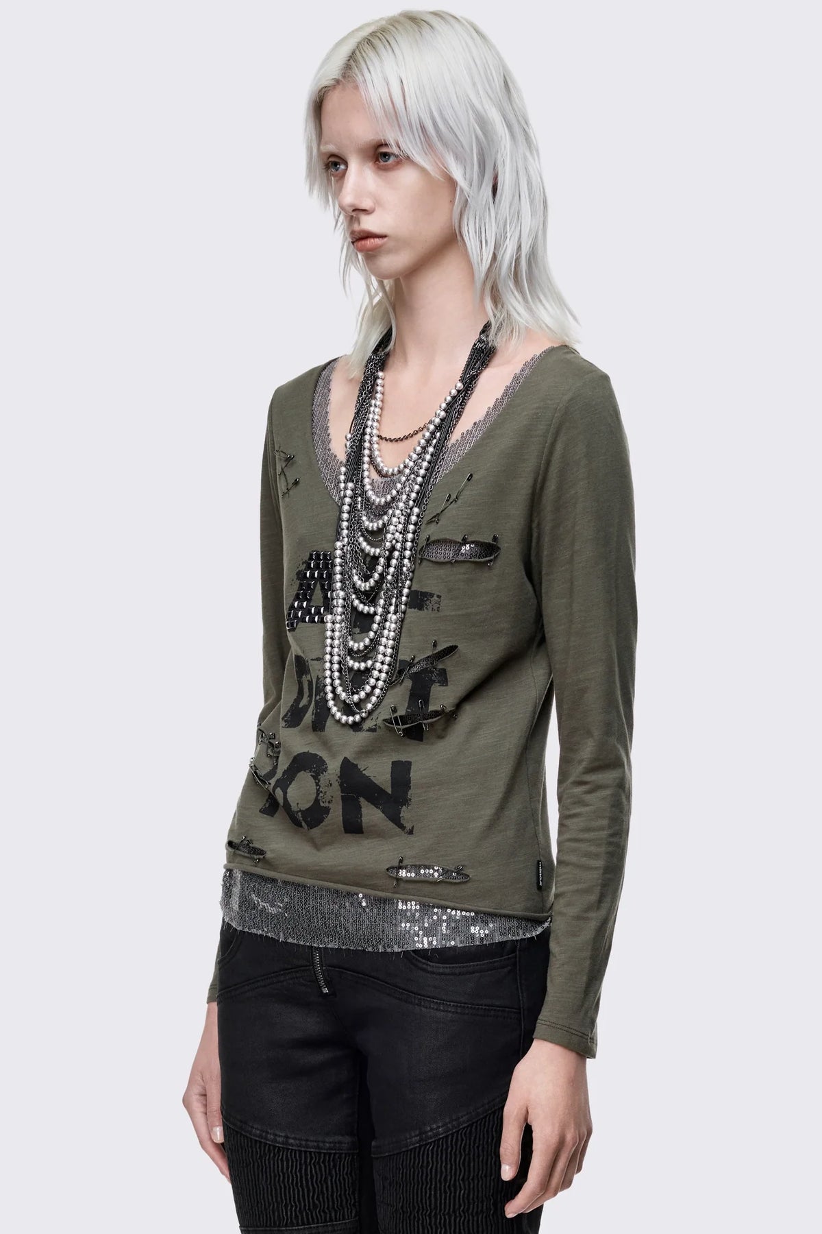 Addiction Washed Long Sleeve Top