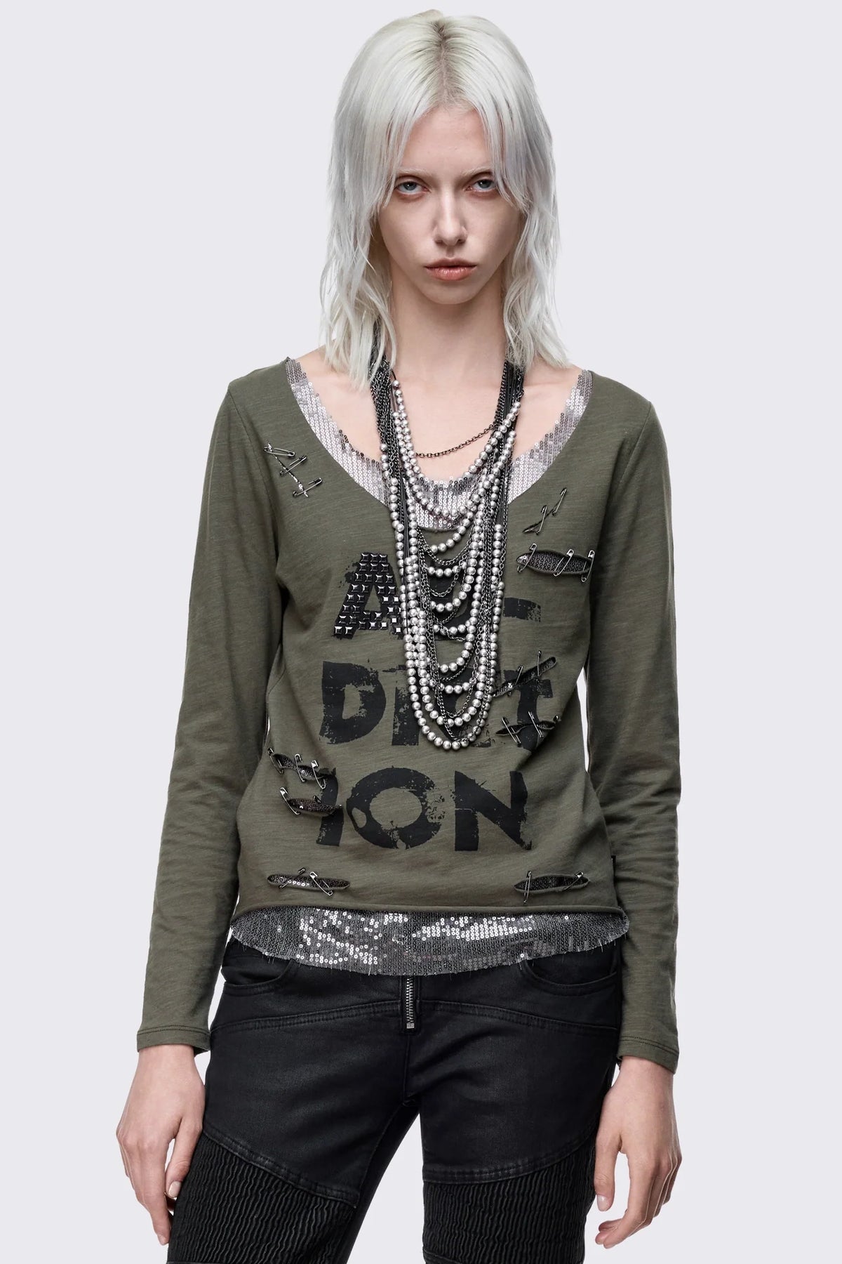 Addiction Washed Long Sleeve Top