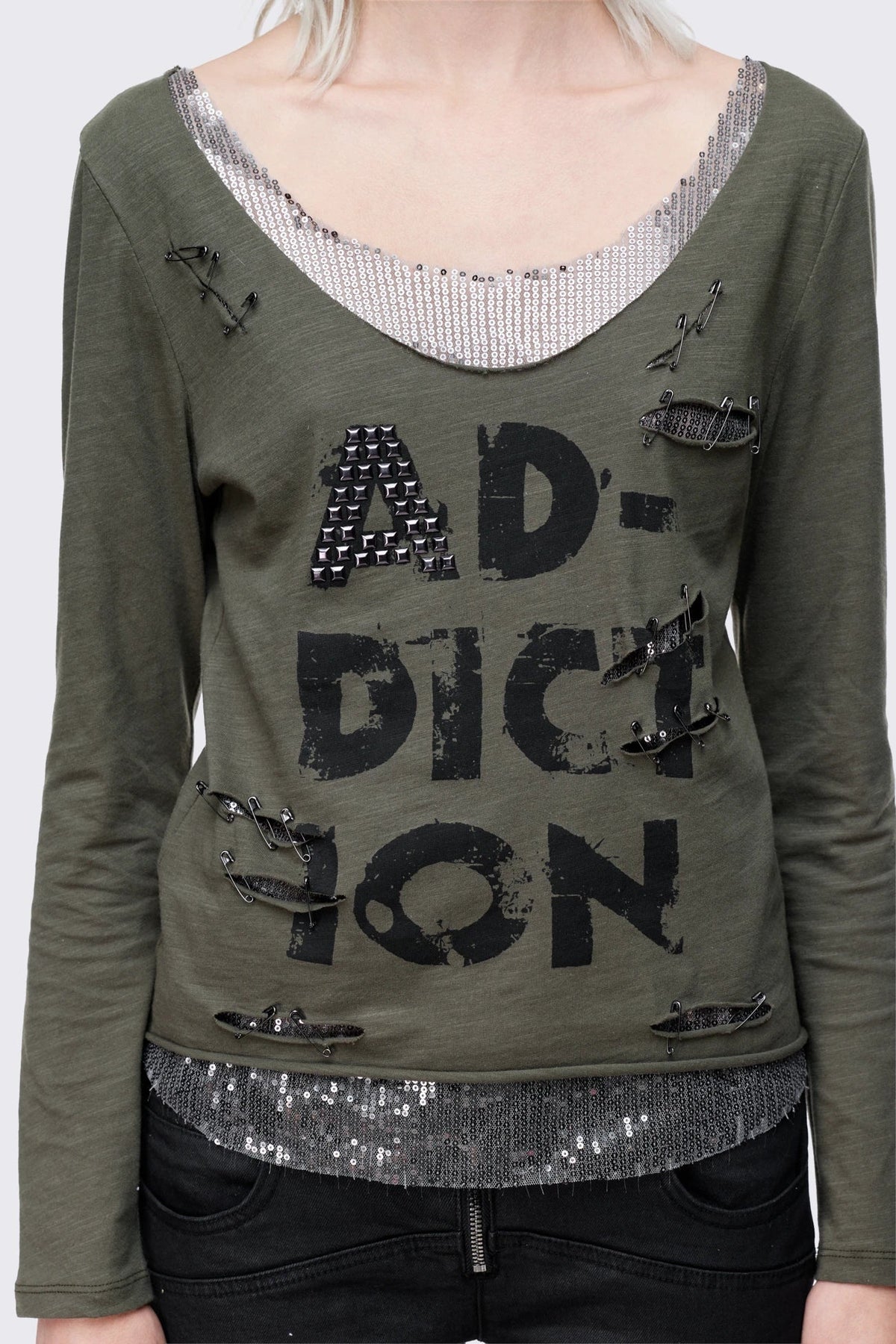 Addiction Washed Long Sleeve Top