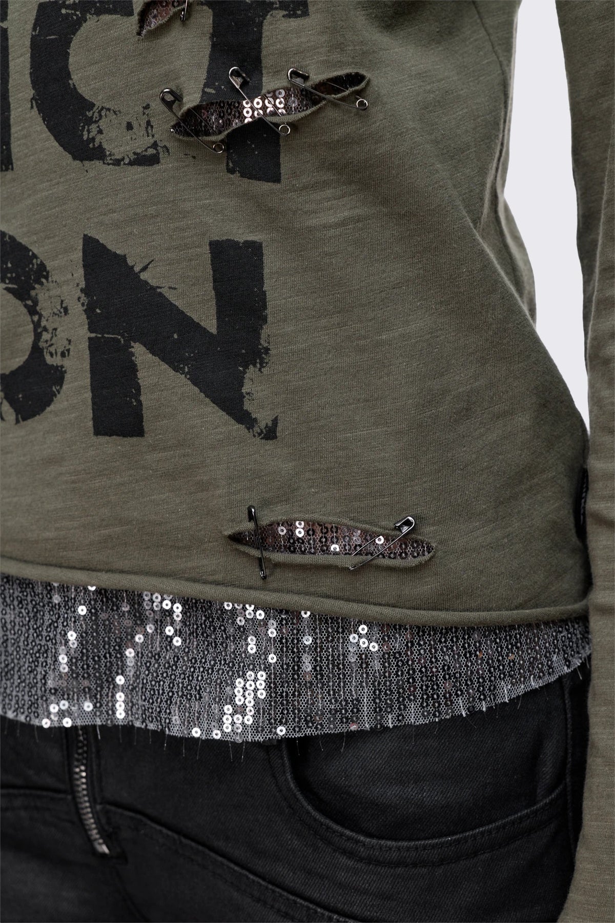 Addiction Washed Long Sleeve Top
