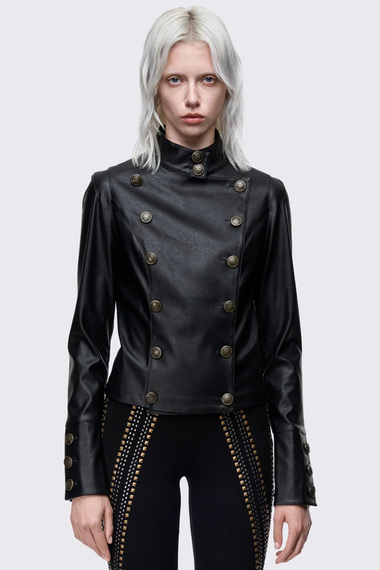 Gilt Button High Neck Shirt