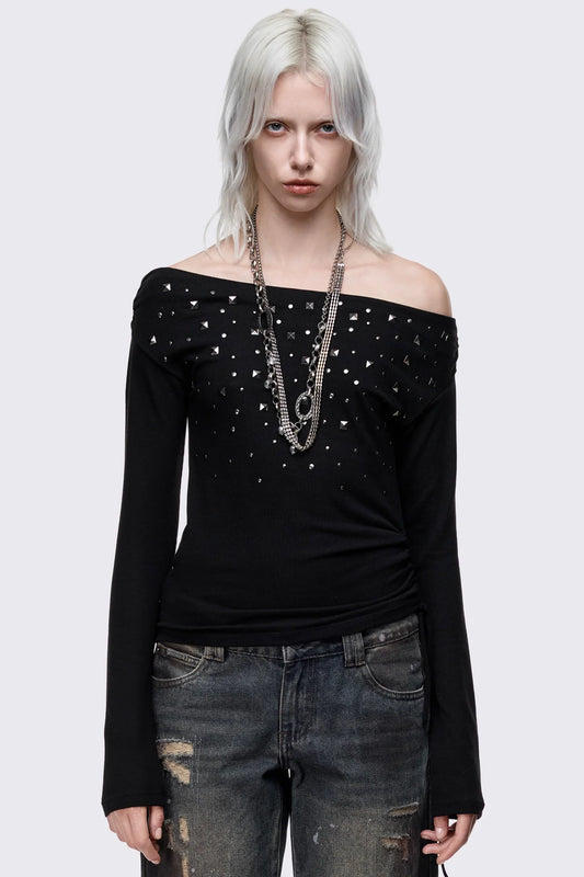 Maria Black Off-Shoulder Top