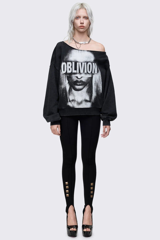 Oblivion Graphic Off Shoulder Sweatshirt