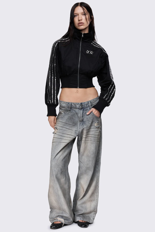 Aftershock Studded Windbreaker Jacket