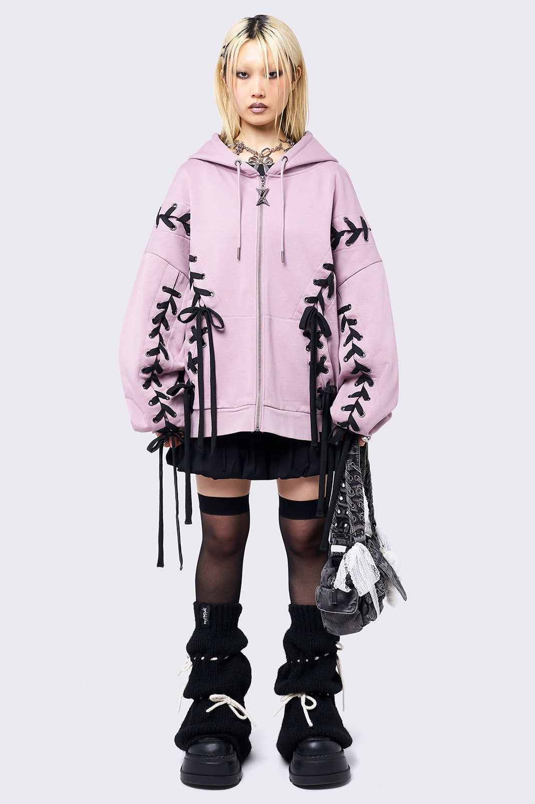 Mia Pink Zip Up Hoodie
