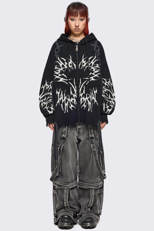 Abyx Knitted Zip-Up Hoodie