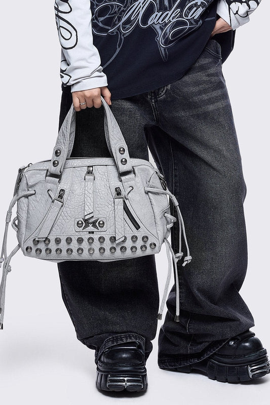 Alba Studded Faux Leather Shoulder Bag