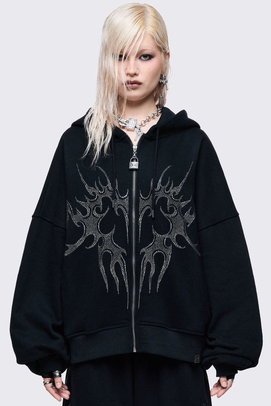 Burning Heart Zip Up Hoodie