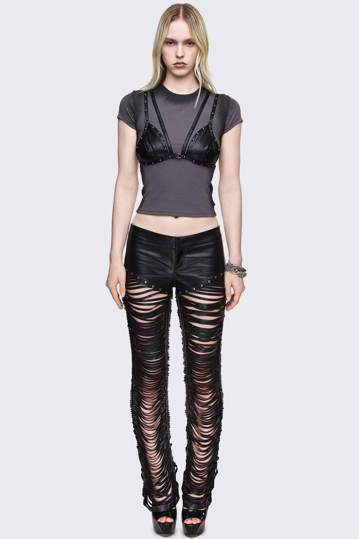 Mutiny Layered Studded Bralet Top