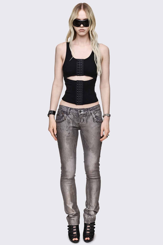 No Escape Black Vest Top