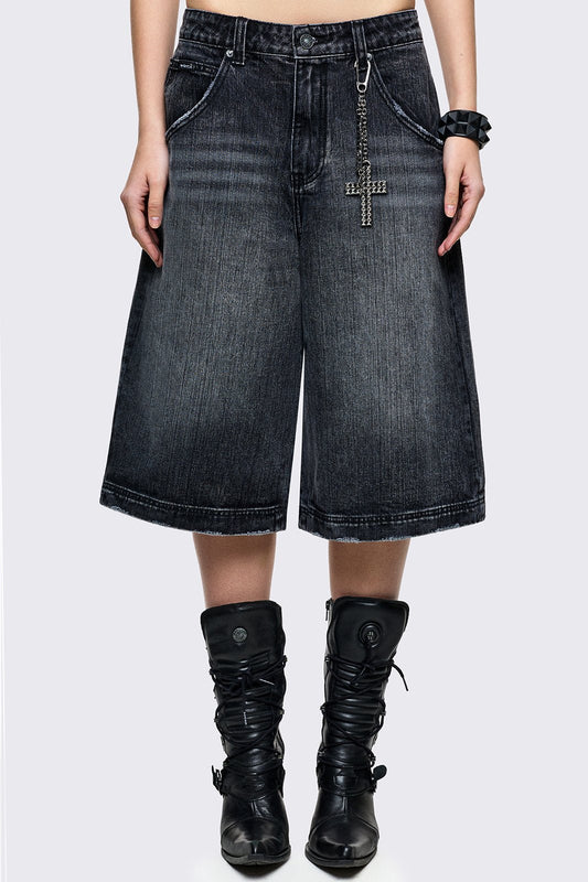 Worn Black Washed Jorts