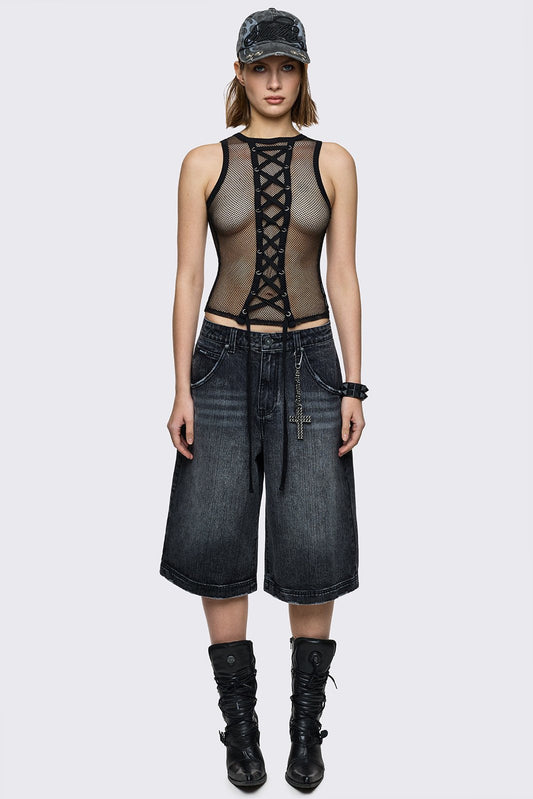 Worn Black Washed Jorts