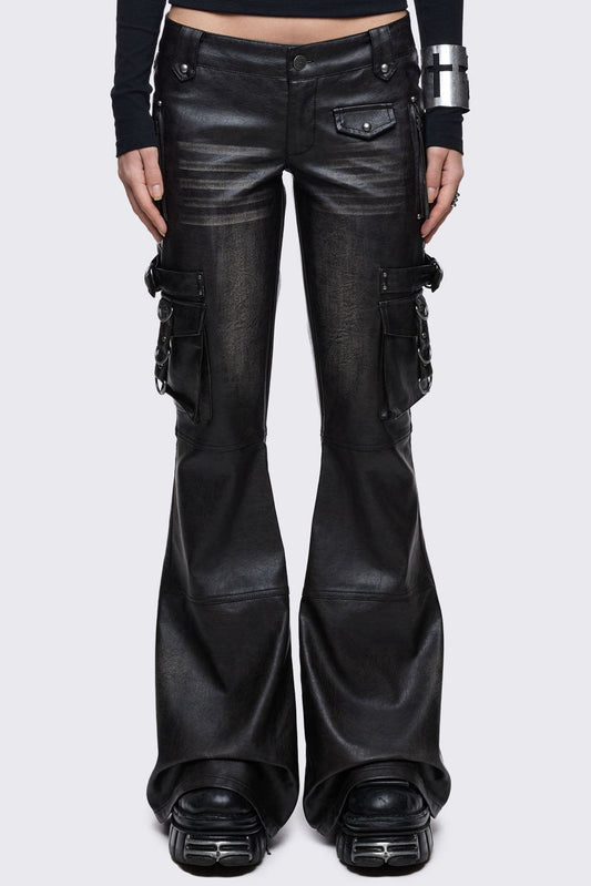 Rage Faux Leather Flared Pants