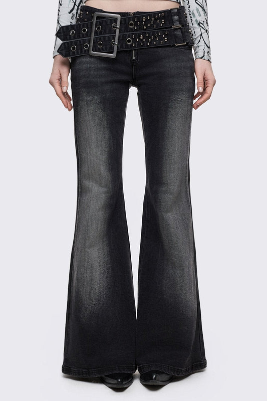 Roxie Belted Flared Jeans