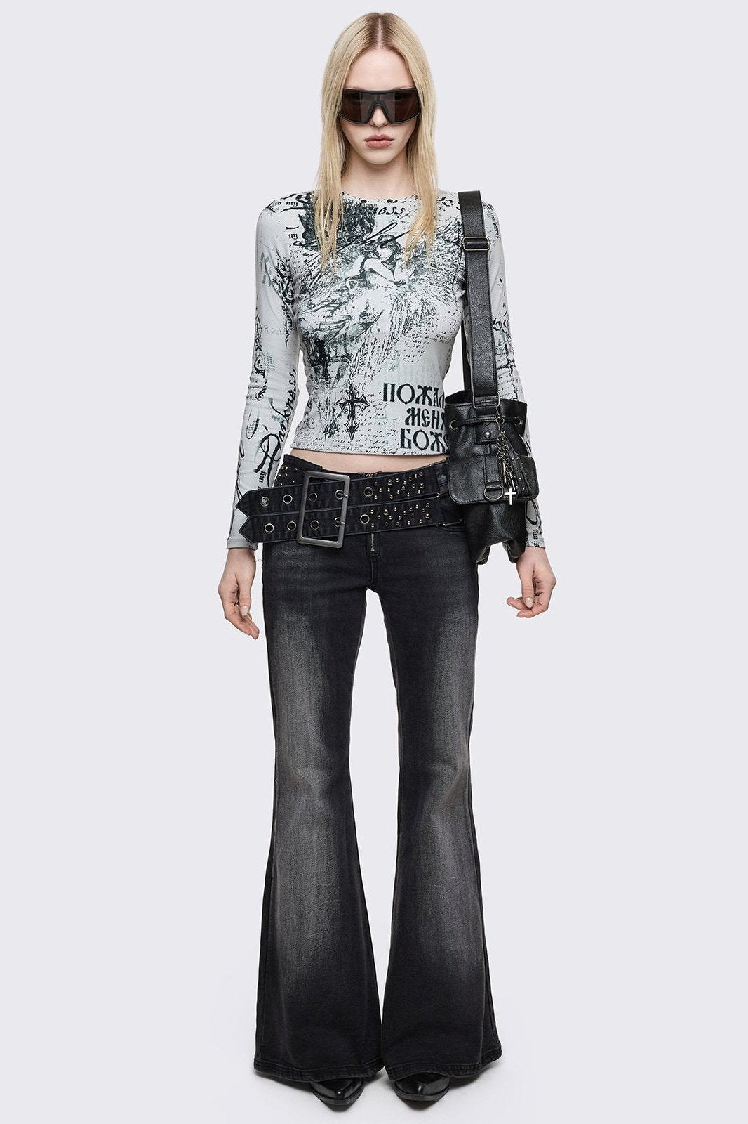 Roxie Belted Flared Jeans
