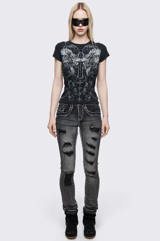 Winged Cross Baby Tee